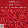 10 grams) 11/0 Miyuki Delica Beads DB602 Silver Lined Christmas Red