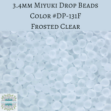  12.5 grams) 3.4mm Miyuki Drop Beads #131F Frosted Clear