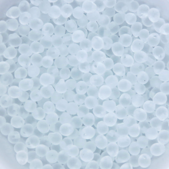 12.5 grams) 3.4mm Miyuki Drop Beads #131F Frosted Clear