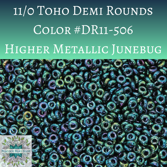 9 grams) 11/0 Toho Demi Rounds #506 Higher Metallic June Bug