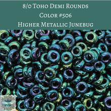  8 grams) 8/0 Toho Demi Rounds #506 Higher Metallic Junebug