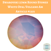1 stone) 27mm Swarovski Round Fancy Stone White Opal Volcano AM