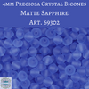 50 beads) 4mm Preciosa Crystal Bicones Matte Sapphire