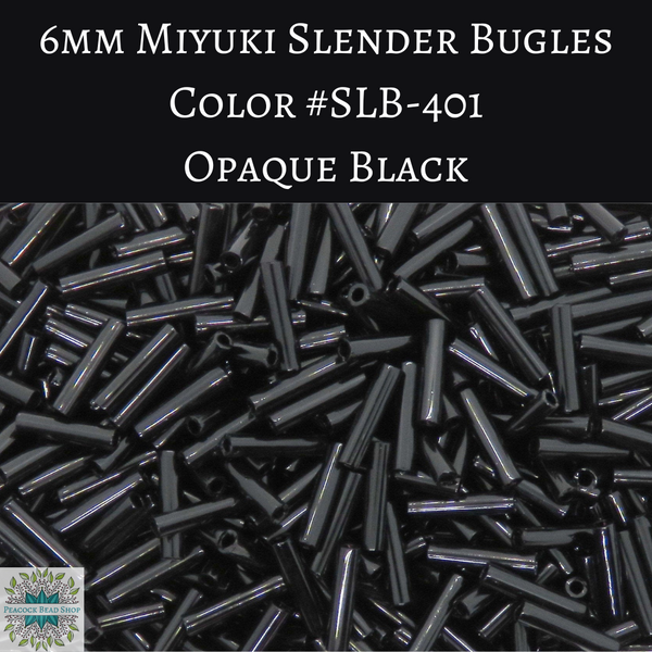 Toho 3mm Bugle Beads -- 401 Black