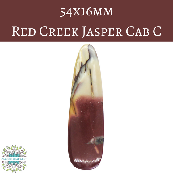 1 cab) 54X16mm Red Creek Jasper Long Teardrop Cab Set 2