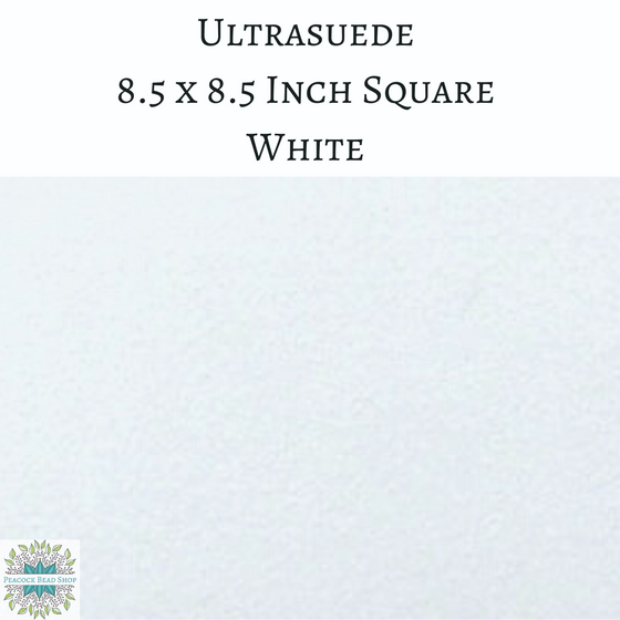 1 sheet) 8.5 Inch Square Ultrasuede Fabric White