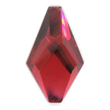  1 cab) 30x18mm Vintage 70s West German Glass Long Faceted Hexagon Stone Ruby GF