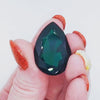 1 piece) 20x30mm Glass Pear Stone Emerald