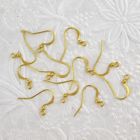 Gold French Earwire_Ball Detail_Gold Plated_5 pair_Designer Quality_Findings_Jewelry Design-