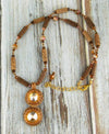 Crystal Drop Necklace KIT Swarovski Crystal Warm Browns Caramels and Gold Peyote Stitch Stringing