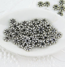  250 Pieces_6mm Daisy Spacers_Beads_Antiqued Silver_Designer BULK_Jewelry Design_