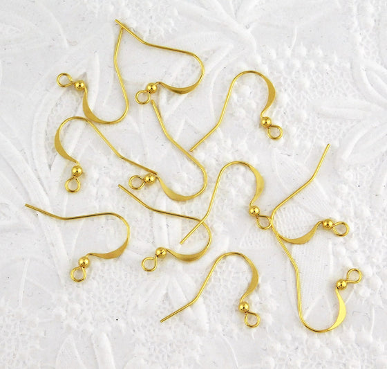 Gold French Earwire_Ball Detail_Gold Plated_5 pair_Designer Quality_Findings_Jewelry Design-