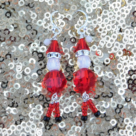 Kris Kringle Earring Kit_Swarovski Crystal_Bead Kit_Santa Claus Earring Kit_Wire Wrapping_Christmas Earrings_Jewelry Design