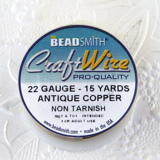 22 gauge Antiqued Copper Wire_15 Yard Spool_Copper Base_Dead Soft_Made in America_Jewelry Design_Wirework