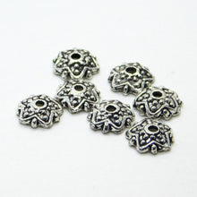  Antiqued Silver Bead Caps_7mm_Star Shape_20 pieces_Stringing_Jewelry Design_Findings_