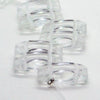 Glass Carrier Beads_9x17mm_Crystal Clear_Two Hole_15 Beads_Frosted_Czech Glass Beads_Jewelry Design_