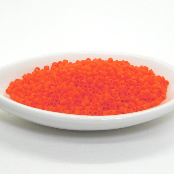 11/0 Delica Beads_DB #752_Dyed Semifrost Opaque Orange_Halloween Orange_10 grams_Miyuki Beads_Japanese Seed Beads