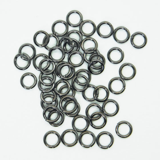 6mm 18 gauge Open Jumprings_Gunmetal Gray_50 pieces_Jewelry Design_Chainmail