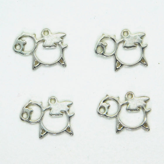 Flying PIG Charm_STERLING SILVER_12x9mm_Openwork_Farm_When Pigs Fly_Pendant