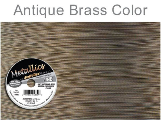 Soft Flex Fine_Metallic Antique Brass_30ft Spool_Stainless Steel Beading Wire