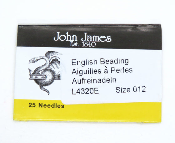 25 Piece Bulk Pack John James Beading Needles_Size 10 Short_Size 10_Size 10 Curved_Size 11_Size_12 Size_13