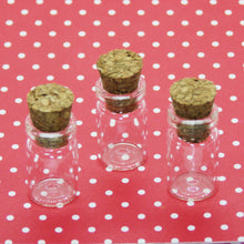  Tiny Clear Glass_Apothecary Jars_Vials_Bottles_6 Pieces_7/8&quot; Dollhouse Miniature_Corked Bottles_Steampunk_Spice Jar_Potion
