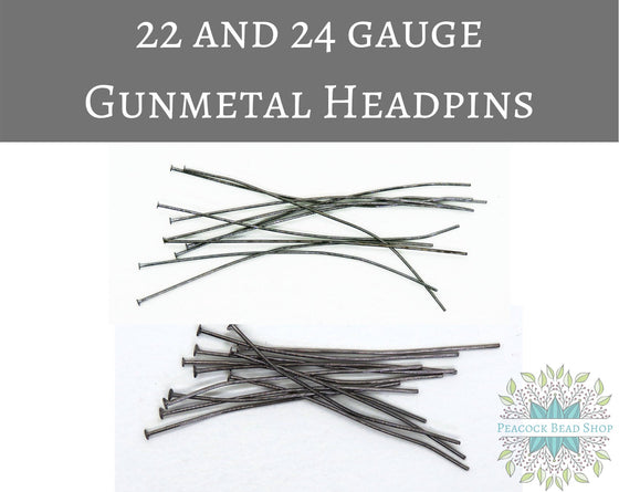 2 inch 22 or 24 gauge Headpins_Gunmetal_20 pieces