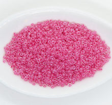  15/0 Japanese Seed Beads_Carnation Pink Lined Clear_Miyuki #208_9 gram tube_Beadweaving_Peyote Stitch_Jewelry Making