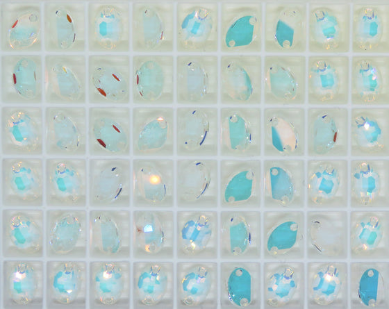 4) 10x7mm Swarovski Sew On Ovals_Crystal Transmission V_