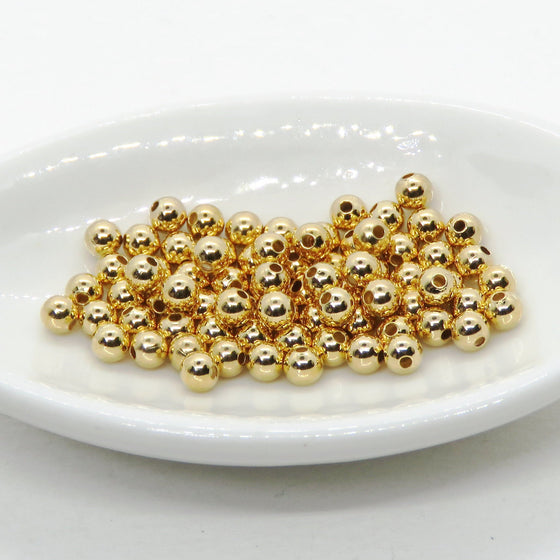 3mm Gold Plated Ball Beads_50 beads_Round Spacers