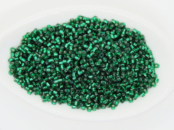 10 grams) 11/0 Delicas Silver Lined Dark Emerald Green_DB605