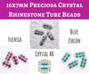 4 beads) 16x7mm Rhinestone Tube Beads_Crystal AB_Fuchsia_Blue Zircon