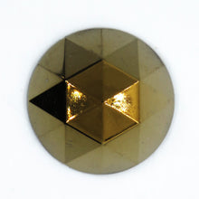  2 pieces_15mm Faceted Czech Glass Cabochon_Antiqued Bronze