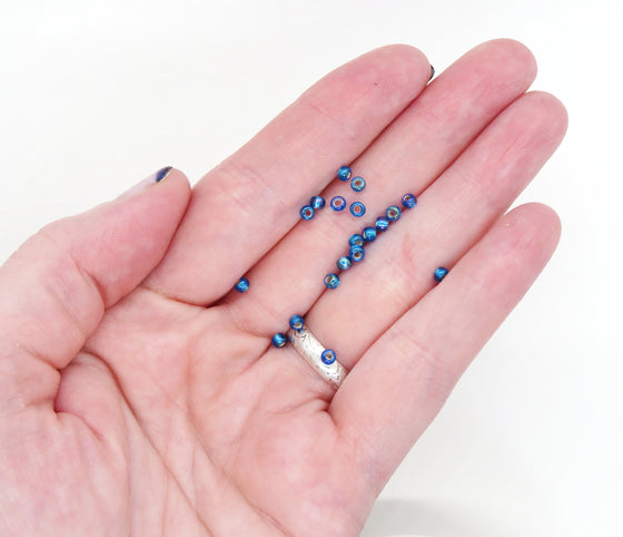 10 grams_8/0 Japanese Seed Beads_Miyuki #1025_Silverlined Capri Blue AB