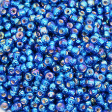  10 grams_8/0 Japanese Seed Beads_Miyuki #1025_Silverlined Capri Blue AB