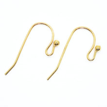  6 pair) 20x11.5mm Gold Plated French Recurve Earwires with 2mm Ball Detail