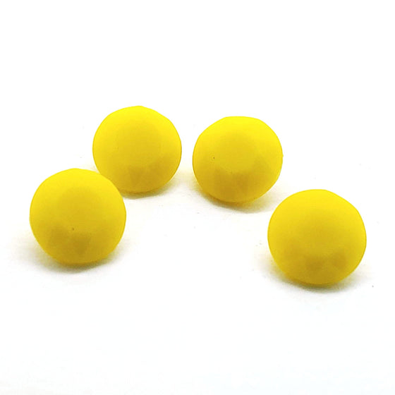 10 pieces) SS48_Vintage 1970s Czech Glass Chatons_Opaque Yellow