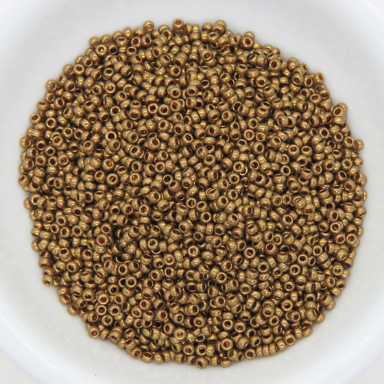 9 grams) 15/0 Seed Beads_Miyuki #457L_Metallic Light Bronze_Japanese Seed Beads