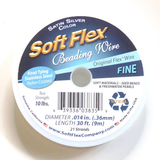 30 feet Fine Soft Flex_Original Satin Silver_.014 in diameter