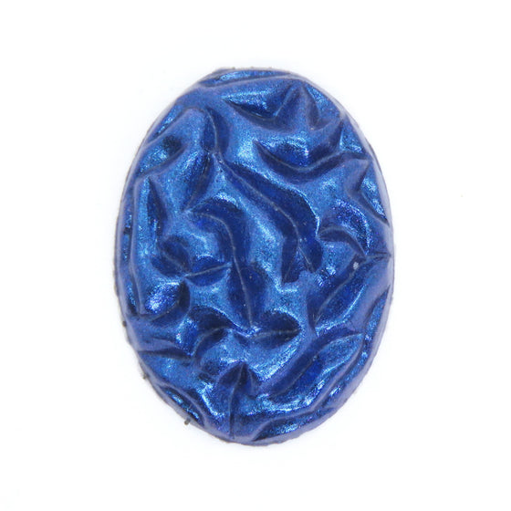 1) 25x18mm Metallic Blue Resin Brain Cab_Hand Painted and Poured