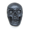 1) 23x15mm Metallic Hematite Resin Skull Cab_Hand Painted and Poured