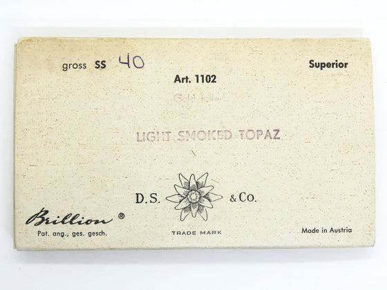 6) SS40 Vintage Swarovski #1102 Crystal Brillion Chatons_Light Smoked Topaz Gold Foil_DS&Co
