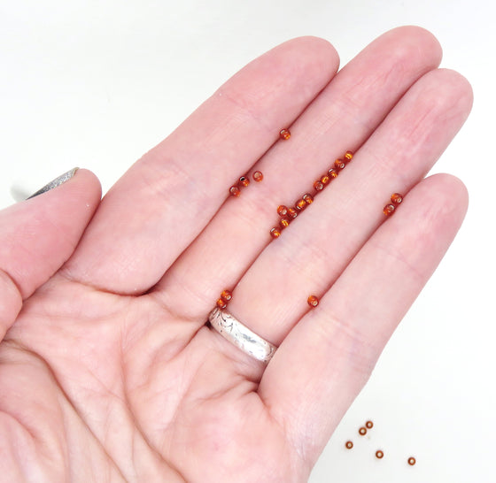 11 grams) 11/0 Japenese Seed Beads_Toho #T2208_Silverlined Burnt Orange