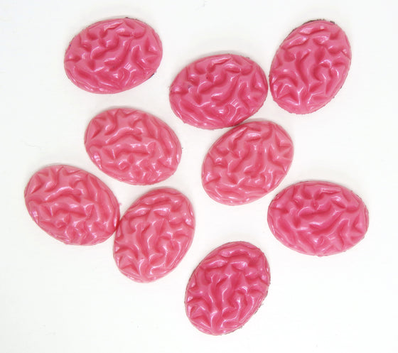 1) 25x18mm Pearlized Pink Resin Brain Cab_Hand Painted and Poured