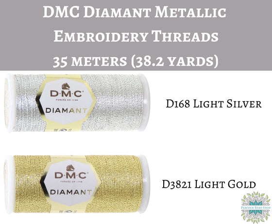 38.2 Yard Spool) DMC Diamant Metallic Embroidery Thread_10 colors