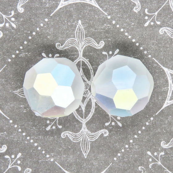 1 bead) 16mm Discontinued Preciosa Crystal Rounds_Matte Crystal AB_Bridal Jewelry