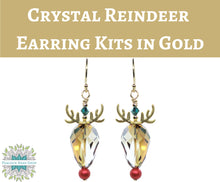  Kit) Crystal Reindeer Earrings Kit_ Goldfill and Vermeil_ Holiday Earring Kit_ Rudolph Earrings Kit
