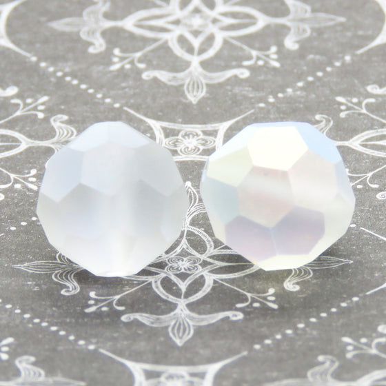 1 bead) 16mm Discontinued Preciosa Crystal Rounds_Matte Crystal AB_Bridal Jewelry