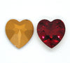 2 pcs) 14mm Vintage 90s Swarovski #4916 Heart Stones_Siam Gold Foil Back