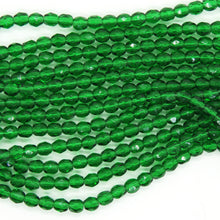  50 beads) 4mm Czech Firepolish Faceted Round Beads_Emerald Green